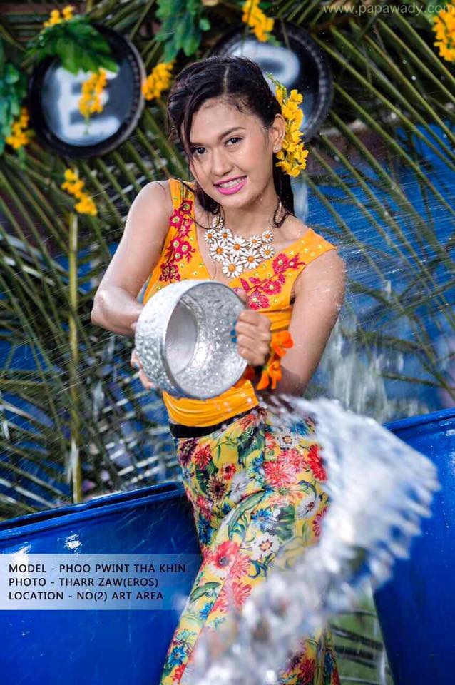 Phoo Pwint Thakhin Yellow Thingyan Fashion Photoshoot 