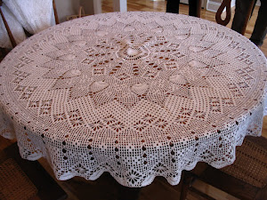 2nd round tablecloth made. Finished in 2009.  From Elizabeth Hiddleson book 14