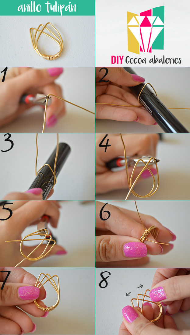 Tutorial exprés: cómo hacer un anillo de alambre con forma de tulipán