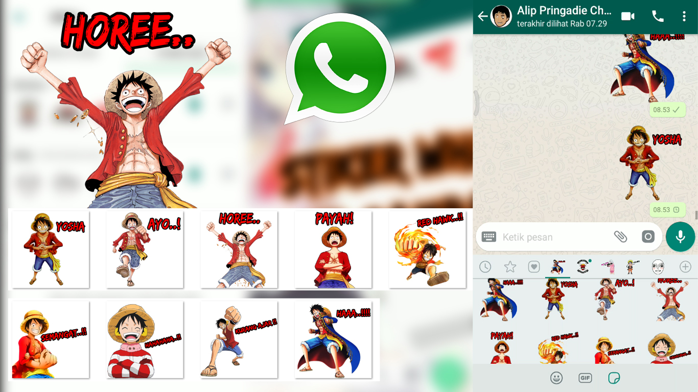 Download Png Stiker Whatsapp Anime One Piece Monkey D Luffy