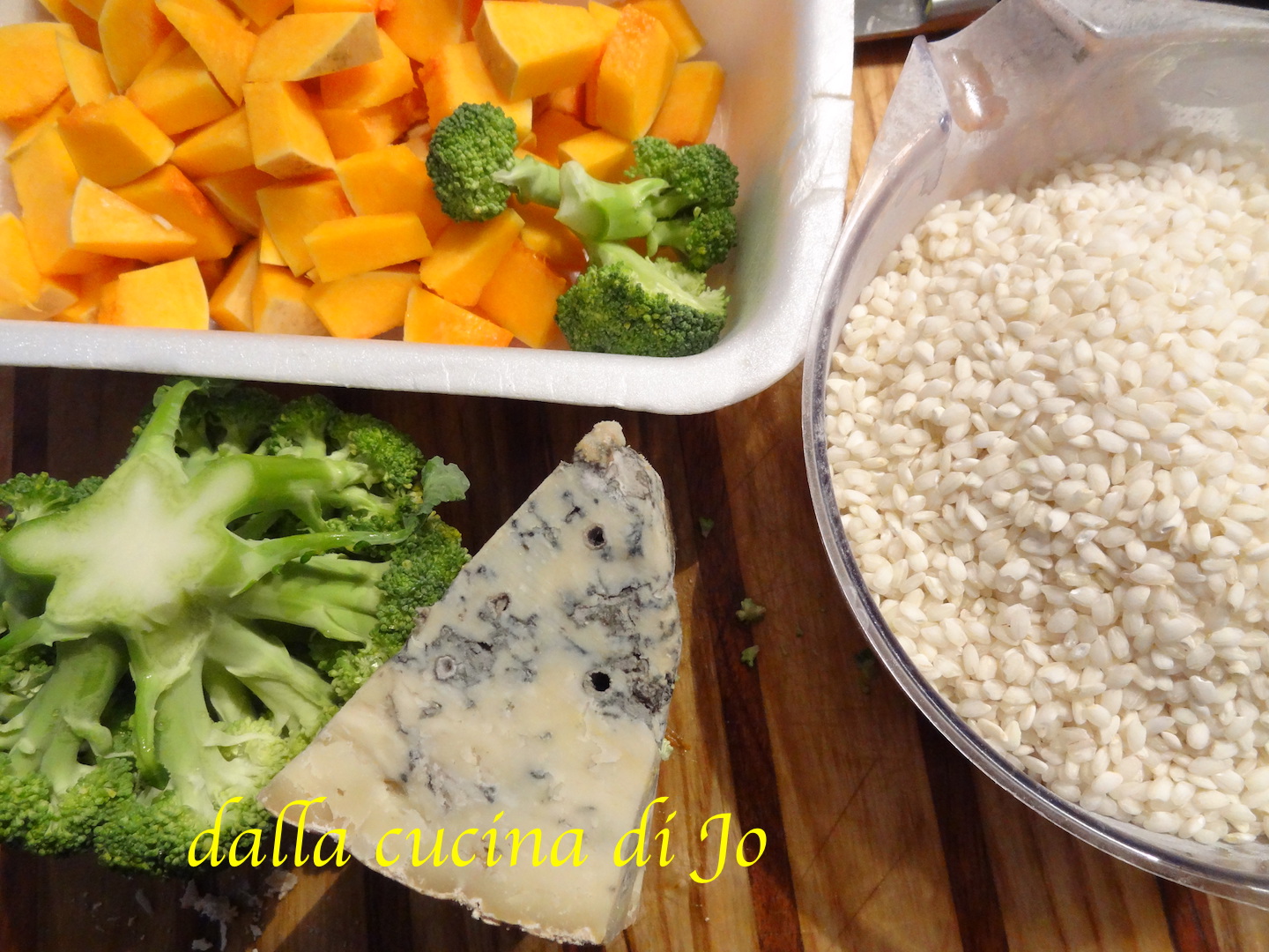 ''dalla cucina di Jo'' Risotto zucca e broccoli, con zola piccante