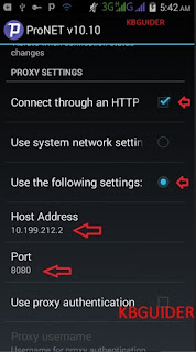 Image of Pronet VPN settings