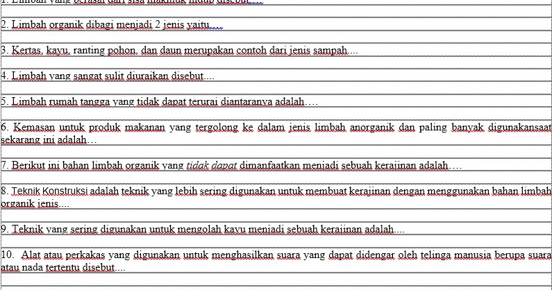 Limbah Rumah Tangga Yang Tidak Dapat Terurai Diantaranya