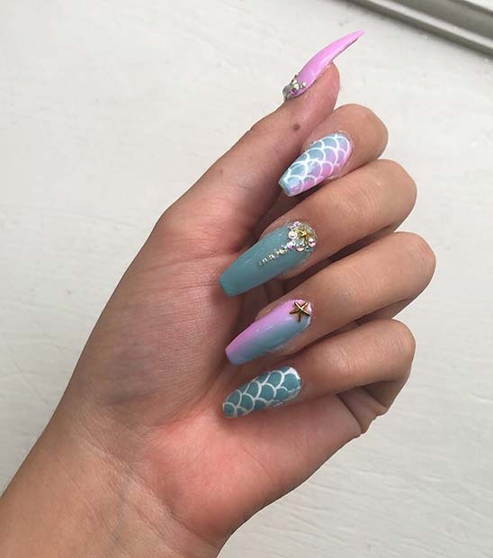 ✘ 27+ Amazing Mermaid Inspired Nails Tutorial To Try On The Beach The most popular trend in the nails on this summer is Mermaid Nails ✘ 27+ Amazing Mermaid Inspired Nails Tutorial To Try On The Beach
