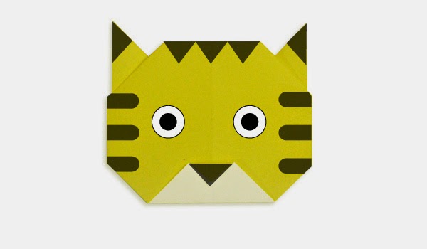 Hướng dẫn cách gấp mặt con hổ bằng giấy - Xếp hình Origami với Video clip 