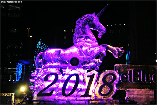 Esculturas de Hielo de la First Night Boston 2018 en Copley Square