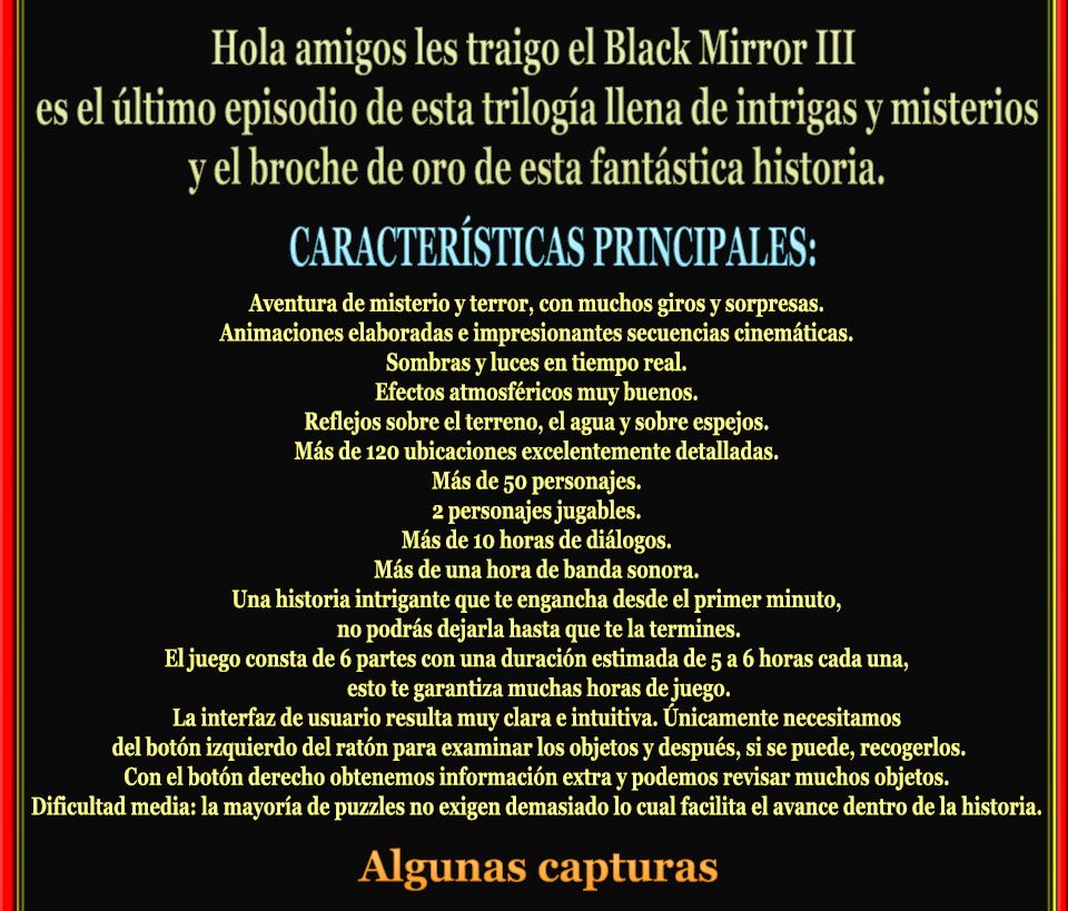 The Black Mirror 3 - Textos Castellano - Dvd [Mega]