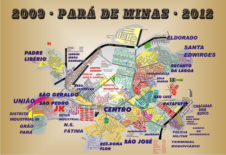 Mapa da Sede Município de Pará de Minas