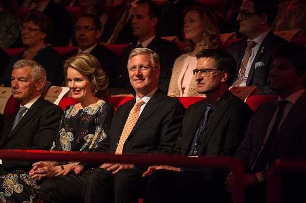 Queen Mathilde of Belgium and King Philippe of Belgium attends the 'Best of Belgium' concert to celebrate the 35th anniversary of concert hall Ancienne Belgique