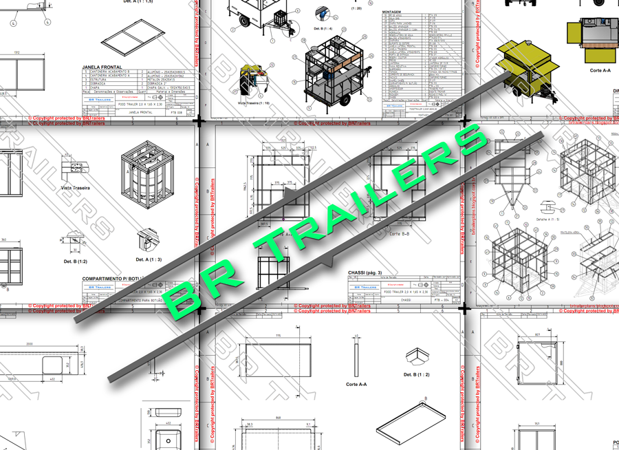 Projetos Reboques Trailer Plans Single Axle Food Trailer Plans PDF