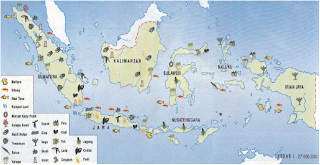 Peta persebaran flora di Indonesia (Sumber: Atlas Indonesia, Dunia & Budaya, Depdikbud)