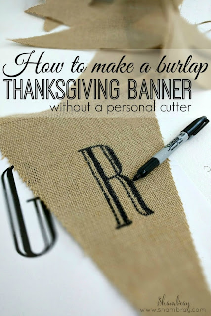 Make this burlap Thanksgiving banner with only 5 simple supplies. 