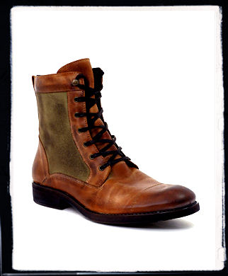 canvas leather boots