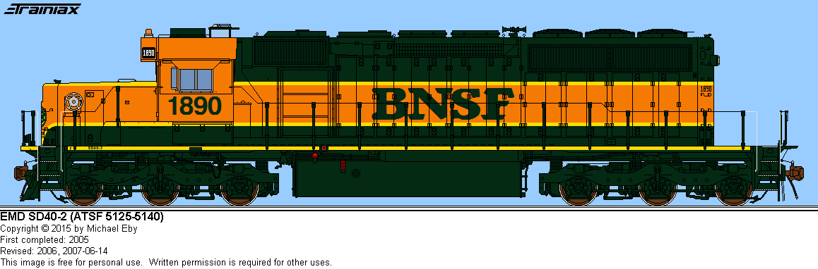Bnsf Coloring Page - BNSF%2BEMD%2BSD40 2%2B1890 