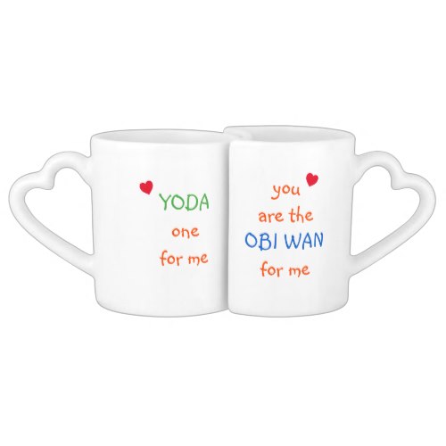 Yoda One Obi Wan For Me | Fun Cute Lovers Mug Set
