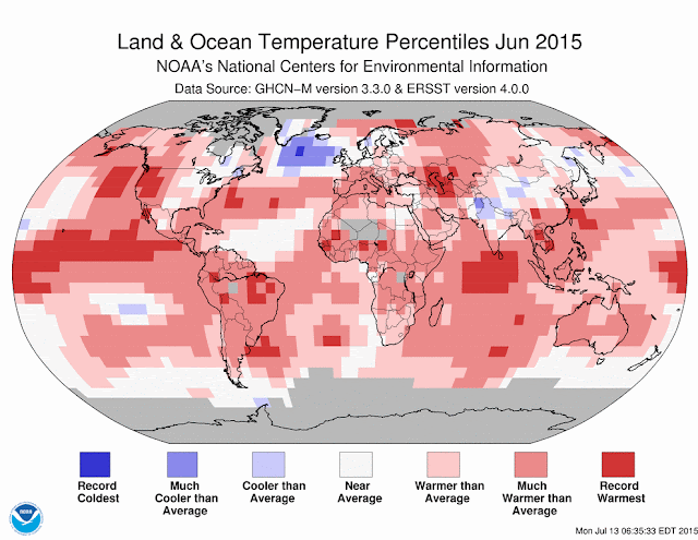 Land Ocean Temperatures Heat Records June