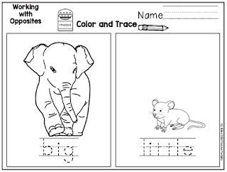 Working with Opposites (Kindergarten and First Grade) ~ Preschool