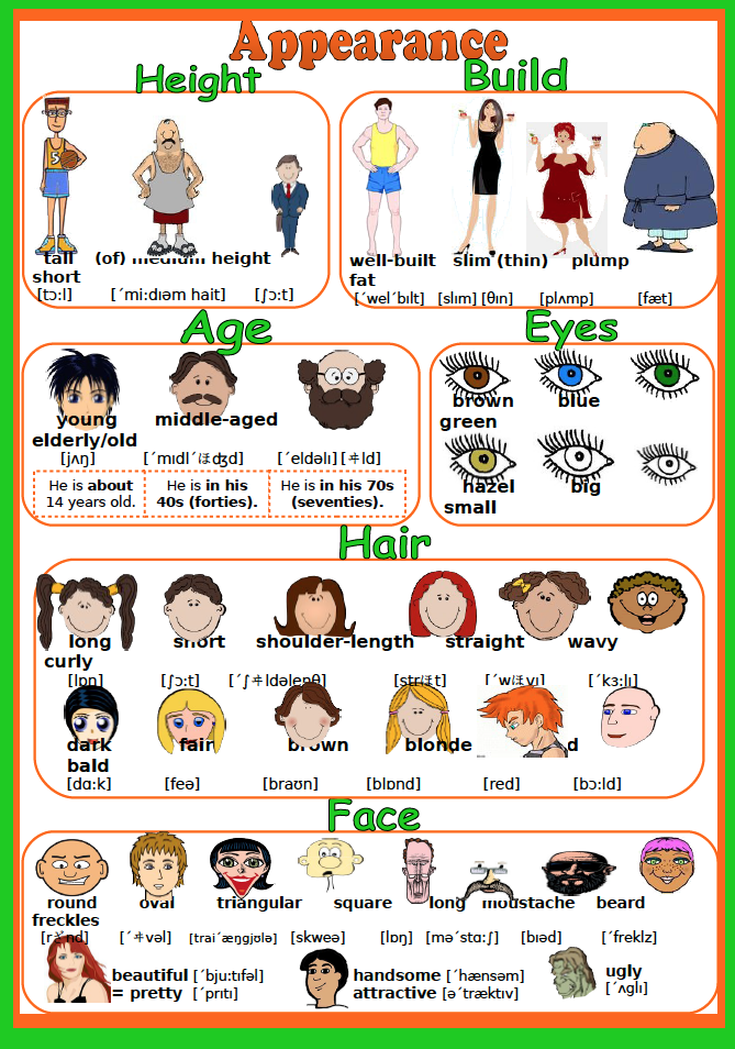 Adjectives Of Appearance Worksheet