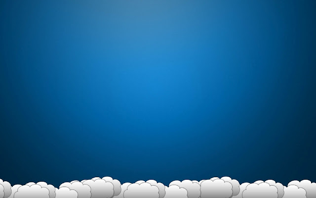 Blauwe achtergrond met getekende wolken