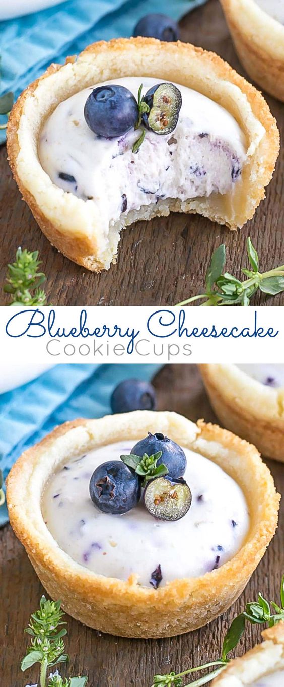 Blueberry Cheesecake Cookie Cups