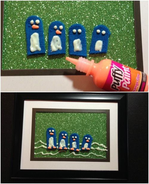 Glow in the Dark Penguin Family Portrait - a Dollar Store Craft