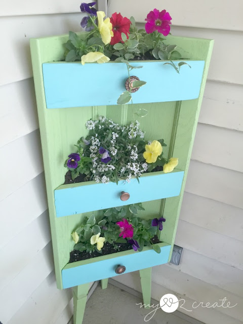 Repurposed Corner Cabinet Planter, MyLove2Create