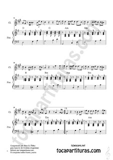 3  Clarinete Partitura de Juancito es así Sheet Music for Clarinet Music Score