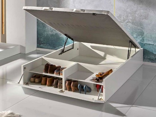 desain inspiratif tempat tidur dengan lemari di bawahnya