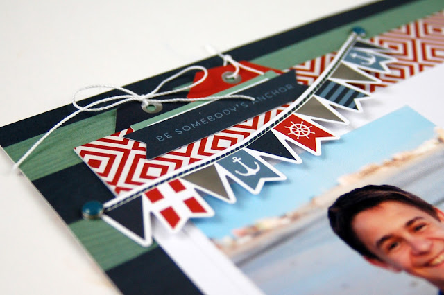 "Seas the Day" #scrapbooking layout by Jen Gallacher for SCT Magazine. Instructional video is included and supplies are linked. #scrapbooking