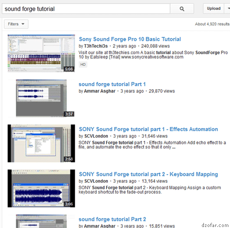 Tutorial Sound Forge di yutub