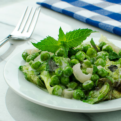French-Style Braised Lettuce and Peas