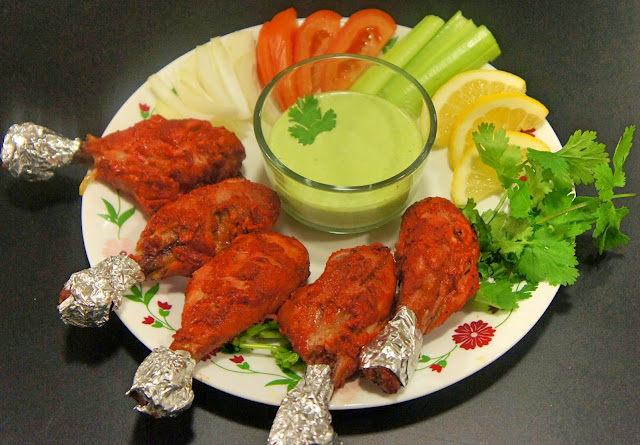 Tandoori Chicken In The Oven With Coriander Yogurt Dip