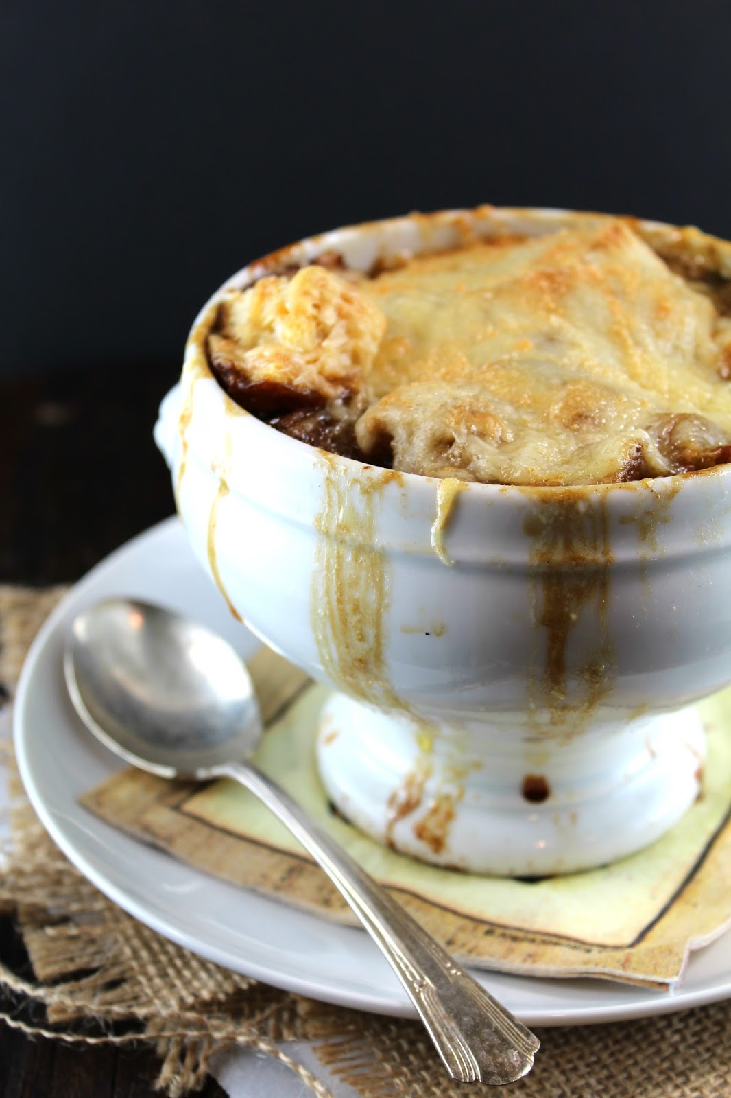 Authentic Suburban Gourmet Classic French Onion Soup Blogger C.L.U.E