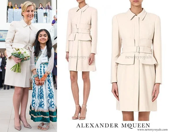 Countess Sophie wore Alexander McQueen Peplum-Waist Dress Coat