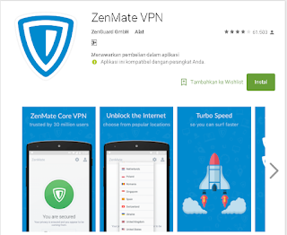 likasi Zenmate VPN di Android 
