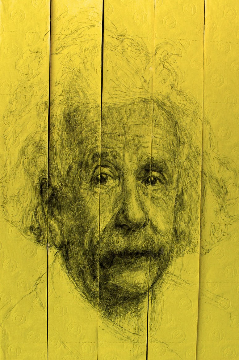 "Albert","Einstein","retrato","Renova","papel higiénico","papel de baño","bolígrafo","le frère"