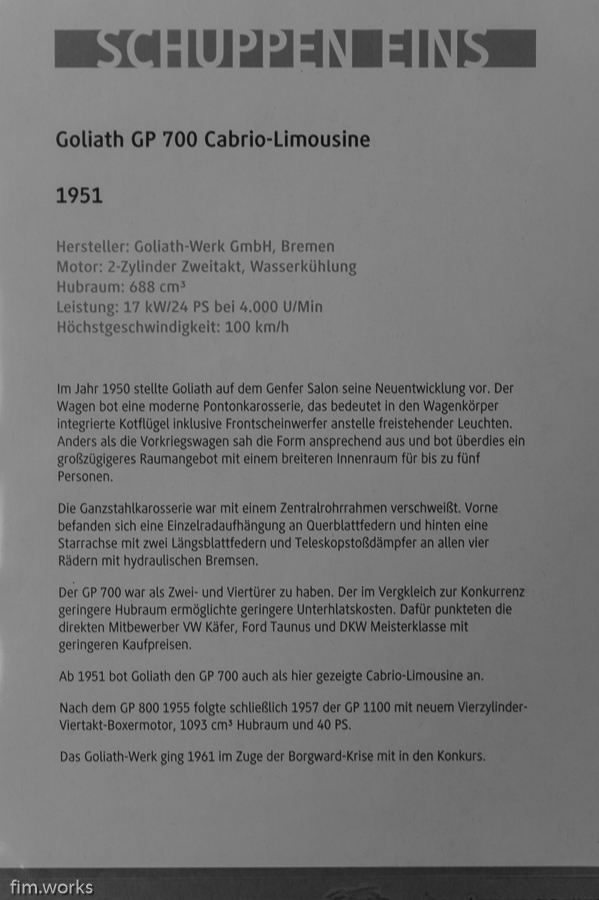 fim.works | Fotografie. Leben. Wohnen. | SchwarzWeissBlick No 29 | Schuppen Eins Bremen | Borgward Goliath Cabrio Baujahr 1951