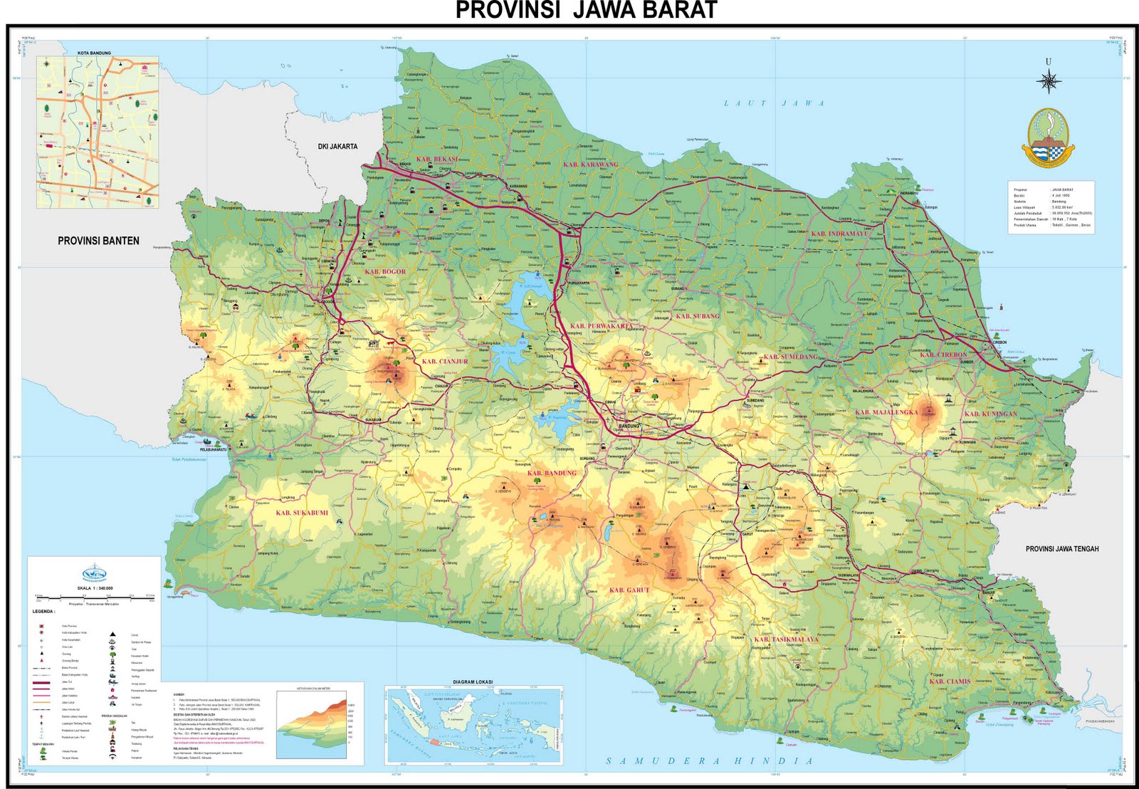 Peta Provinsi Jawa Barat (Jabar)