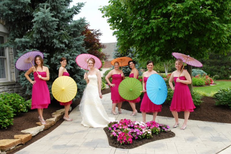 Wanting to add a splash of colour to your wedding These coloured parasols