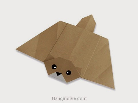 Cách gấp, xếp con sóc bay bằng giấy origami - Video hướng dẫn xếp hình - How to make a Flying squirrel