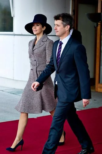 Welcome ceremony for Slovakia President Ivan Gasparovic and his wife Silvia Gasparovicova. Crown Princess Mary, Princess Marie