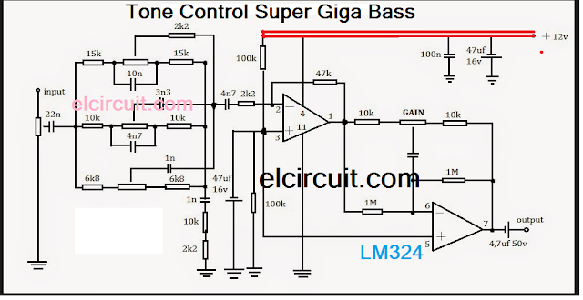 Tone Control Super Giga Bass circuit