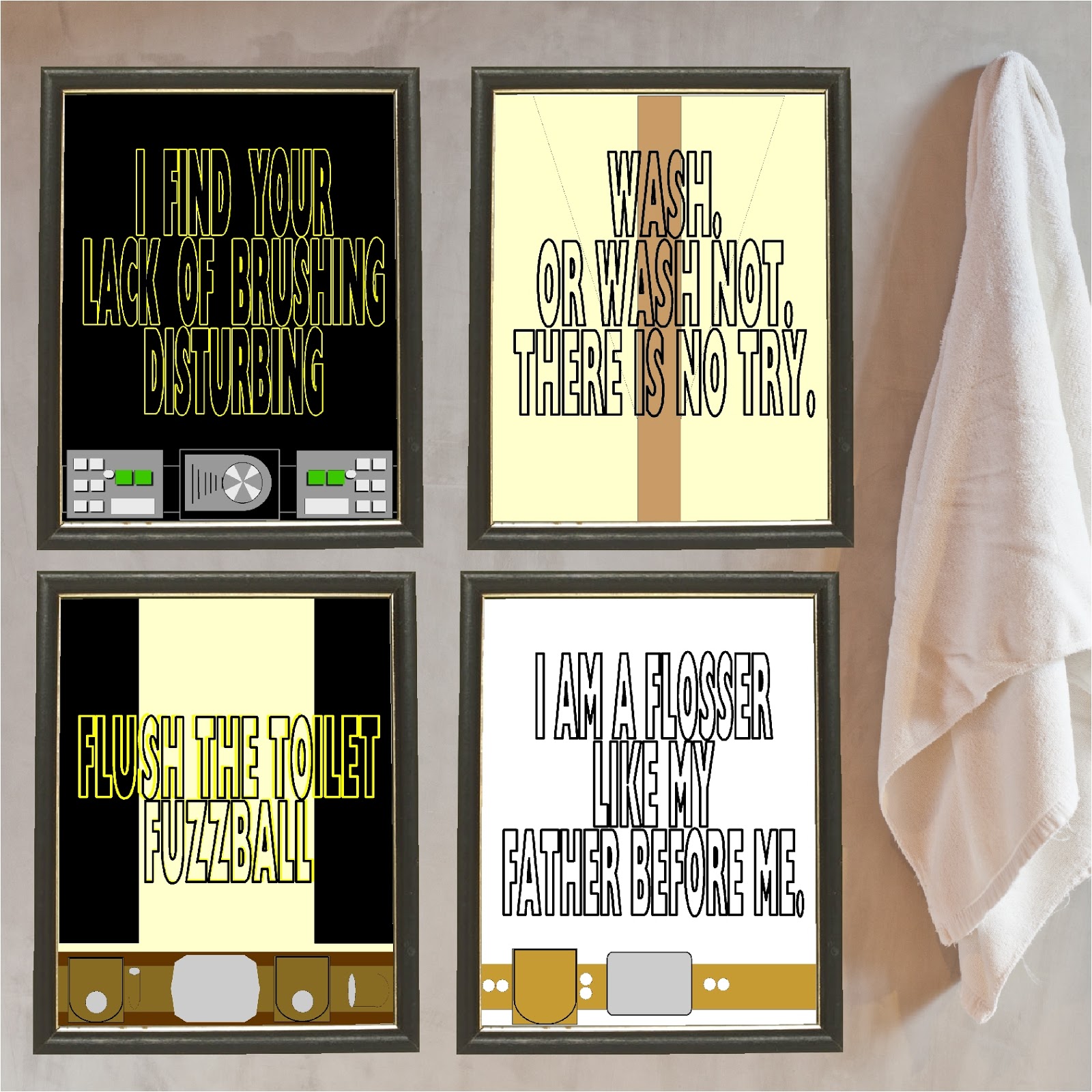 DIY Party Mom Star Wars Kids Bathroom Printable Posters