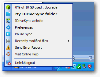 access iDriveSync folder