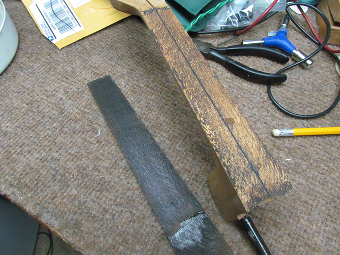 Gluing Fingerboard and Headstock Veneer on the Princess Banjo-Mandolin ...