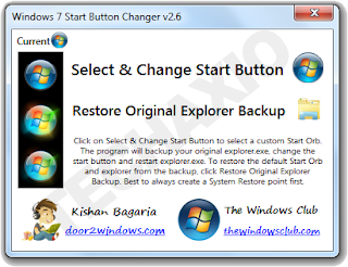 Windows 7 start button changer Window