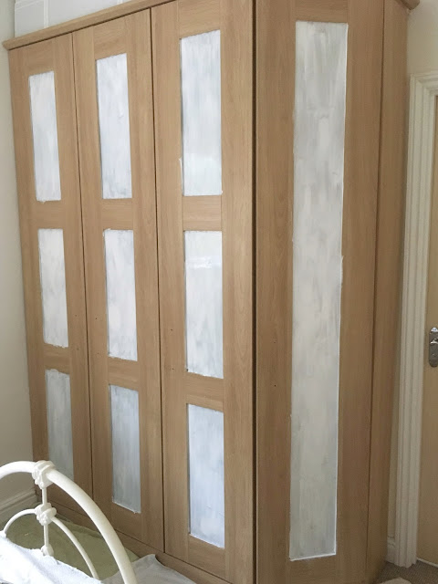how to paint mdf laminate melamine wardrobes using rustoleum chalk paint and primer to create a traditional vintage style piece of furniture