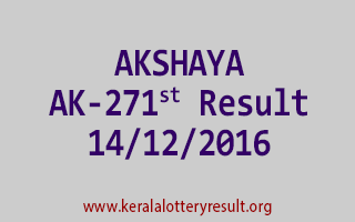AKSHAYA AK 271 Lottery Results 14-12-2016