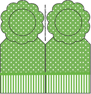 Verde con Lunares Blancos: Imprimibles para Fiesta de 15 años para Descargar Gratis.