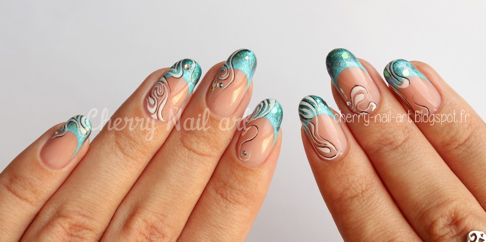 nail art french abstrait inspiration faux ongles